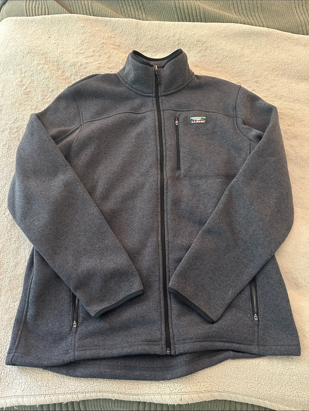 L.L. Bean Men's Charcoal Gray Full-Zip Fleece Jacket